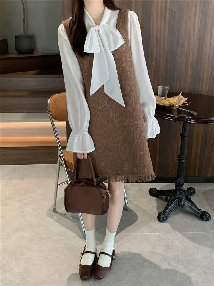 【missy shop】可可歐蕾洋裝綁帶上衣套裝-59452_7