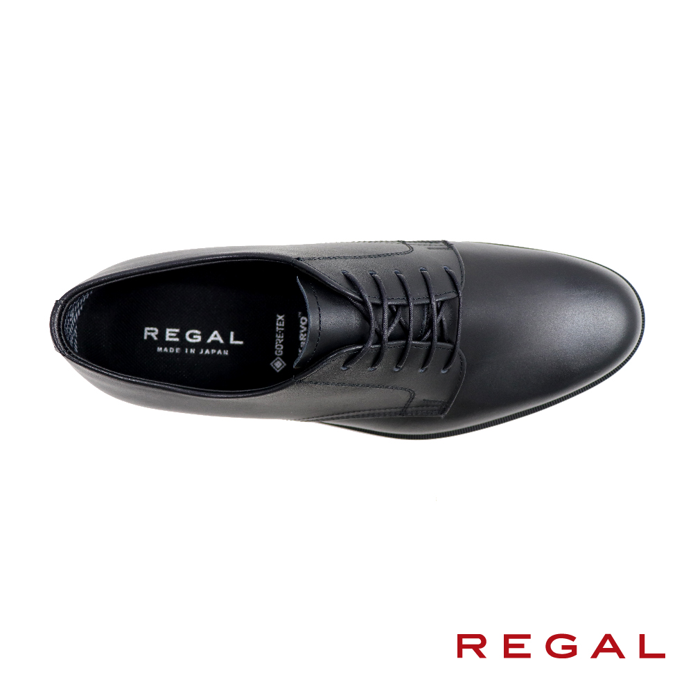 REGAL】GORE-TEX日本原廠素面綁帶德比鞋黑色(34CL-BL)