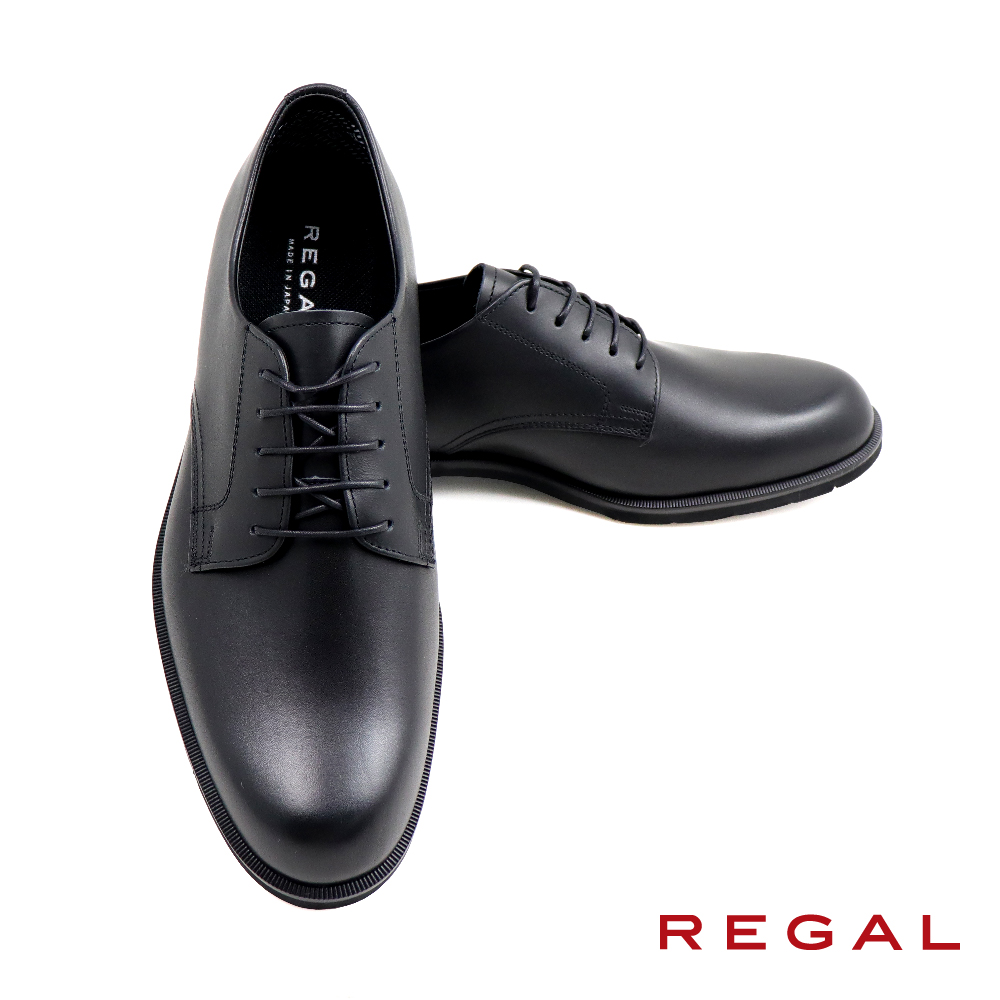 REGAL】GORE-TEX日本原廠素面綁帶德比鞋黑色(34CL-BL)