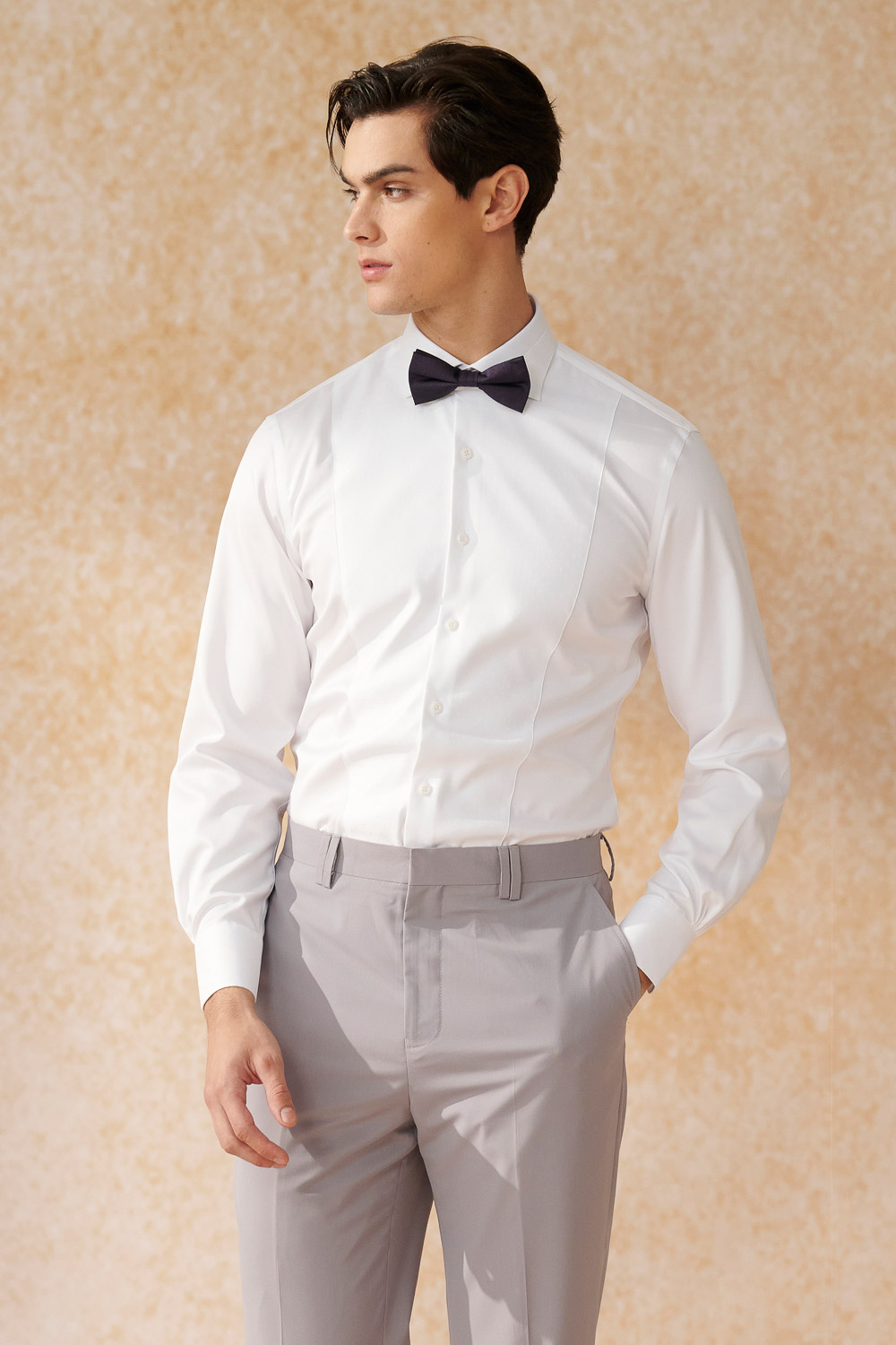SST&C #米蘭系列 抗皺白色拼接禮服款標準版襯衫｜0312403001 (outlet)_2