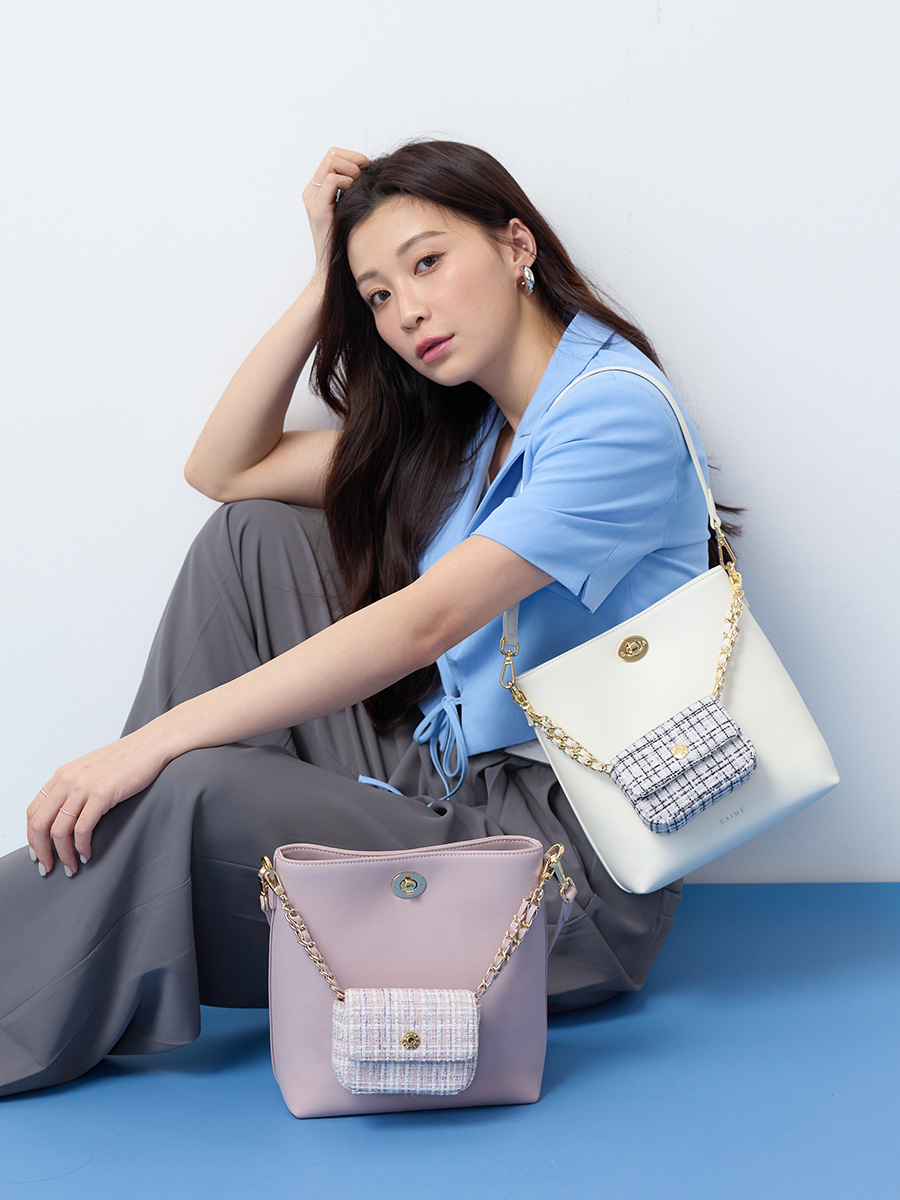 ■S'AIME■皮穿短鏈子母水桶包 4WAYレザーバケットバッグ/送料込 S'AIME 4WAY皮穿短鍊子母水桶包｜ S'AIME東京企劃