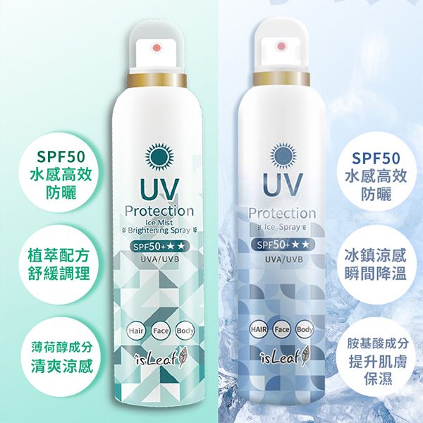 韓國 isLeaf-超水感高效防曬噴霧(180ml) 冰鎮保濕／冰霧亮白／溫和舒緩 款式可選【DS001440】_2