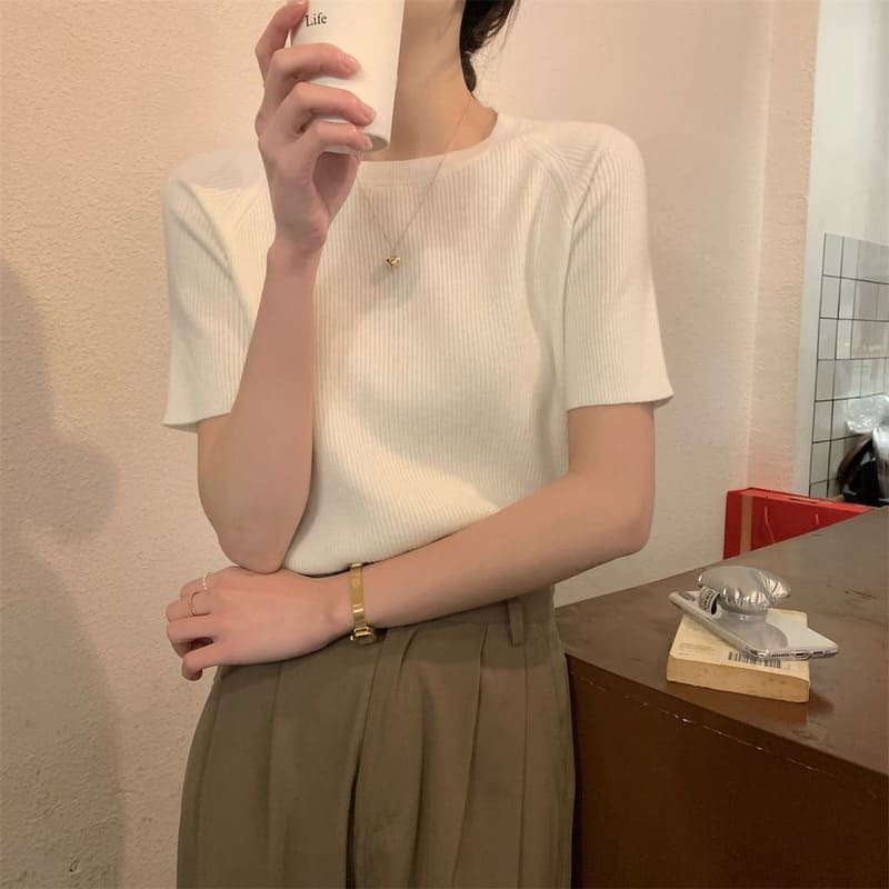 【限時79折】減法基礎短袖針織上衣-61398_2