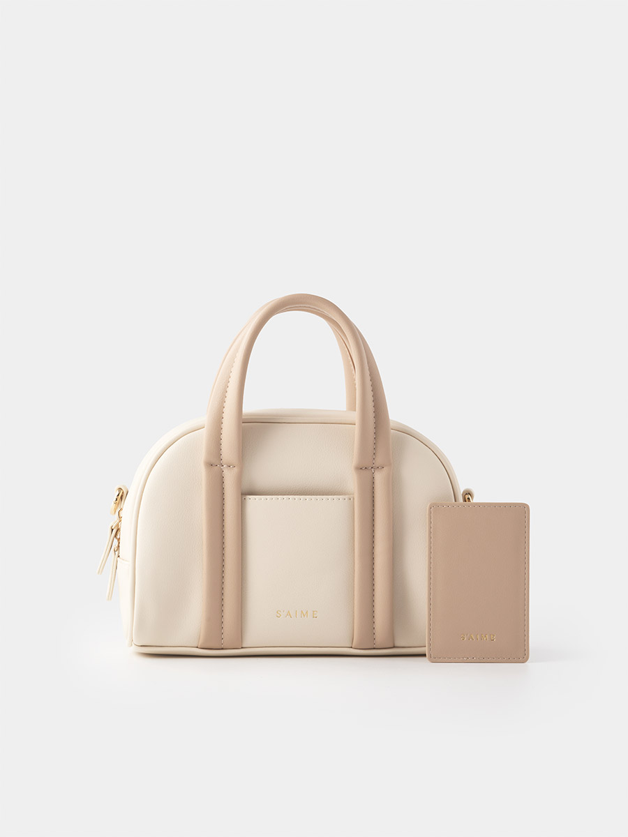 ■S'AIME■撞色皮革保齡球包(附鏡)ボウリングバッグ(鏡付)/送込 S'AIME 撞色皮革保齡球包｜S'AIME 東京企劃
