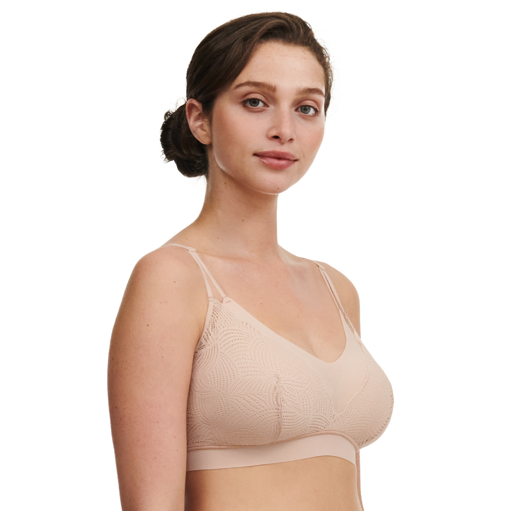 【Chantelle Lab】透氣涼感蕾絲雙肩帶無痕內衣>XS-XXL>粉膚色(11GQ9_01N)【Soft Stretch】_1