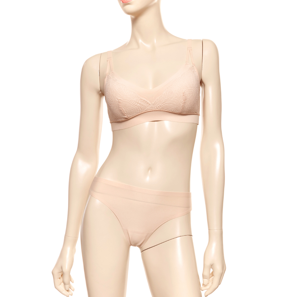 【Chantelle Lab】透氣涼感蕾絲雙肩帶無痕內衣>XS-XXL>粉膚色(11GQ9_01N)【Soft Stretch】_3