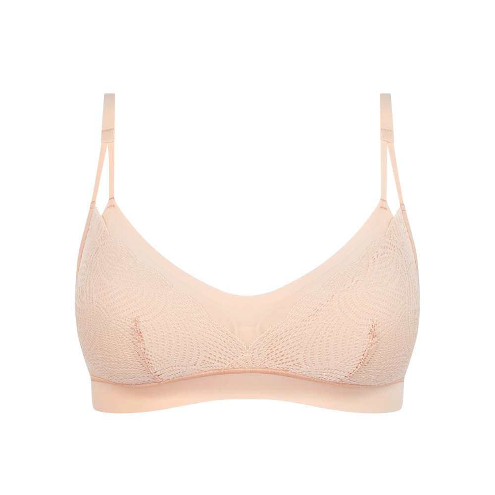 【Chantelle Lab】透氣涼感蕾絲雙肩帶無痕內衣>XS-XXL>粉膚色(11GQ9_01N)【Soft Stretch】_4