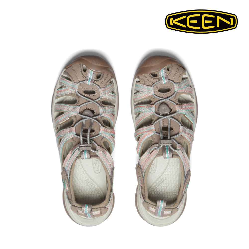KEEN 女款Whisper 1022810 織帶涼鞋/ 卡其/粉橘