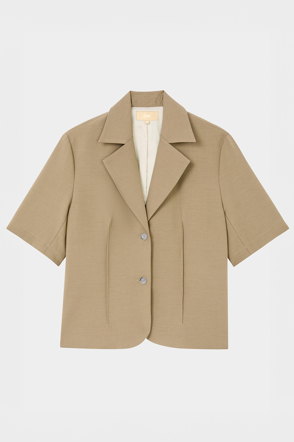 SST&C Earth Green Lapel Style Short-Sleeved Jacket | 8162404002  (Outlet)_7