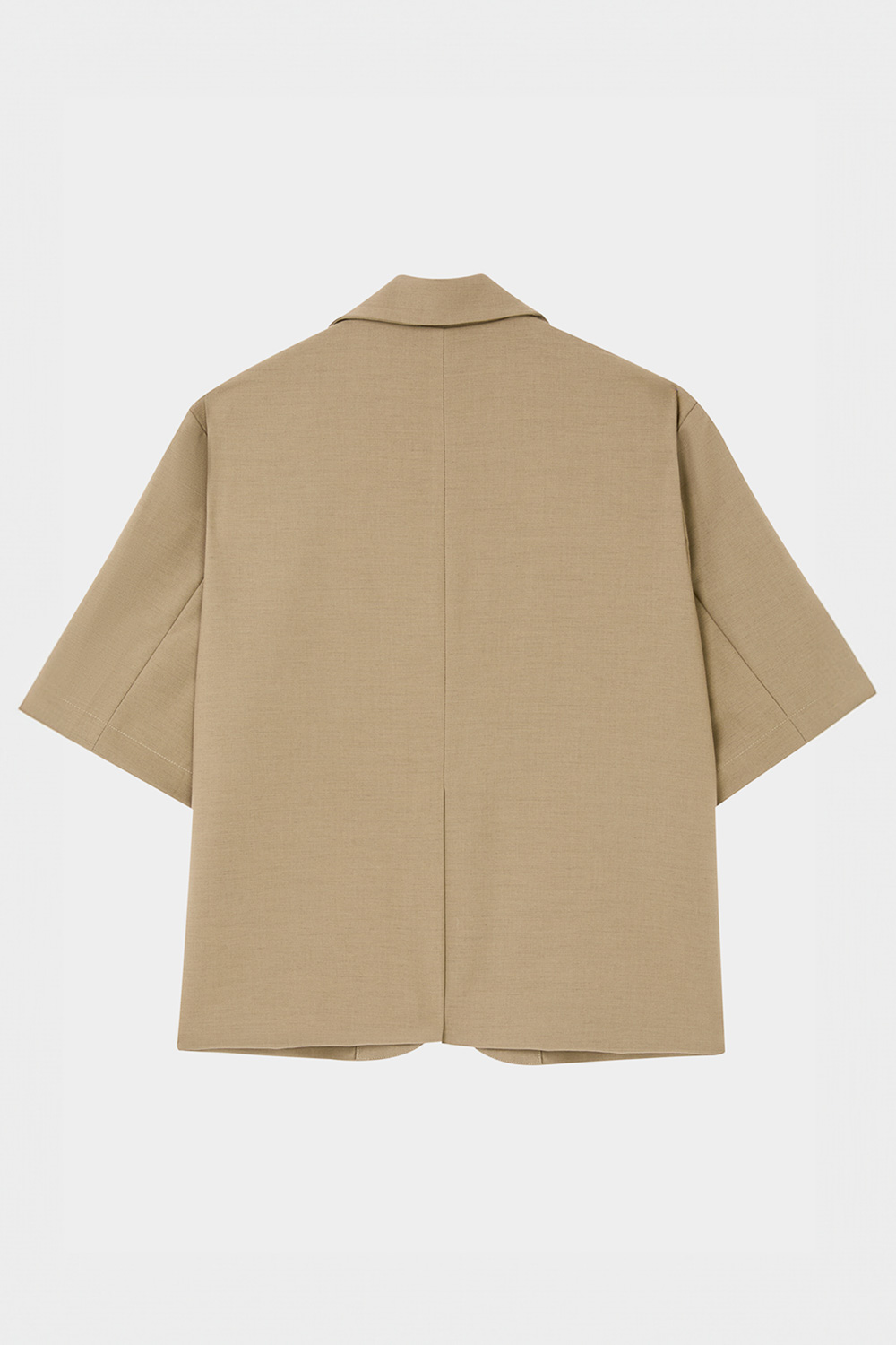 SST&C Earth Green Lapel Style Short-Sleeved Jacket | 8162404002  (Outlet)_8