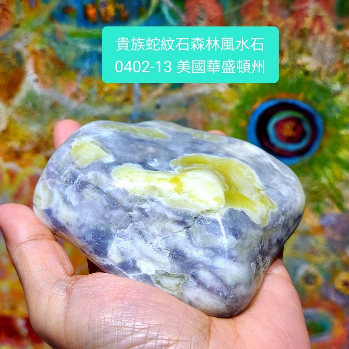 貴族蛇紋石森林風水石0402-13號掌上石Serpentine ~解散負面模式
