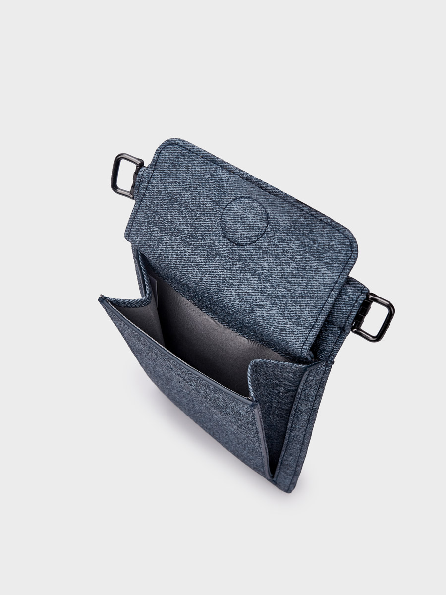 S'AIME 牛仔紋皮革雙層彈片手機袋｜ S'AIME東京企劃