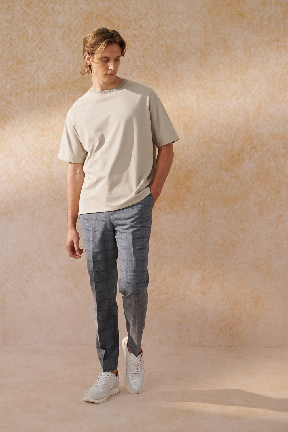 SST&C Gray Check Pattern Slim Fit Suit Trousers | 0212404001  (Outlet)_3