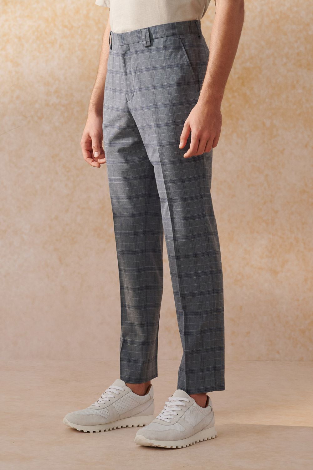 SST&C Gray Check Pattern Slim Fit Suit Trousers | 0212404001  (Outlet)_5