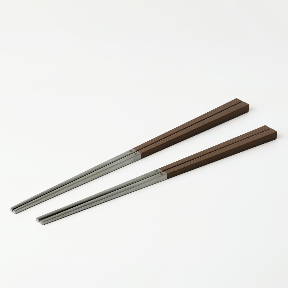 不鏽鋼樹脂方筷(可機洗)/21cm/棕