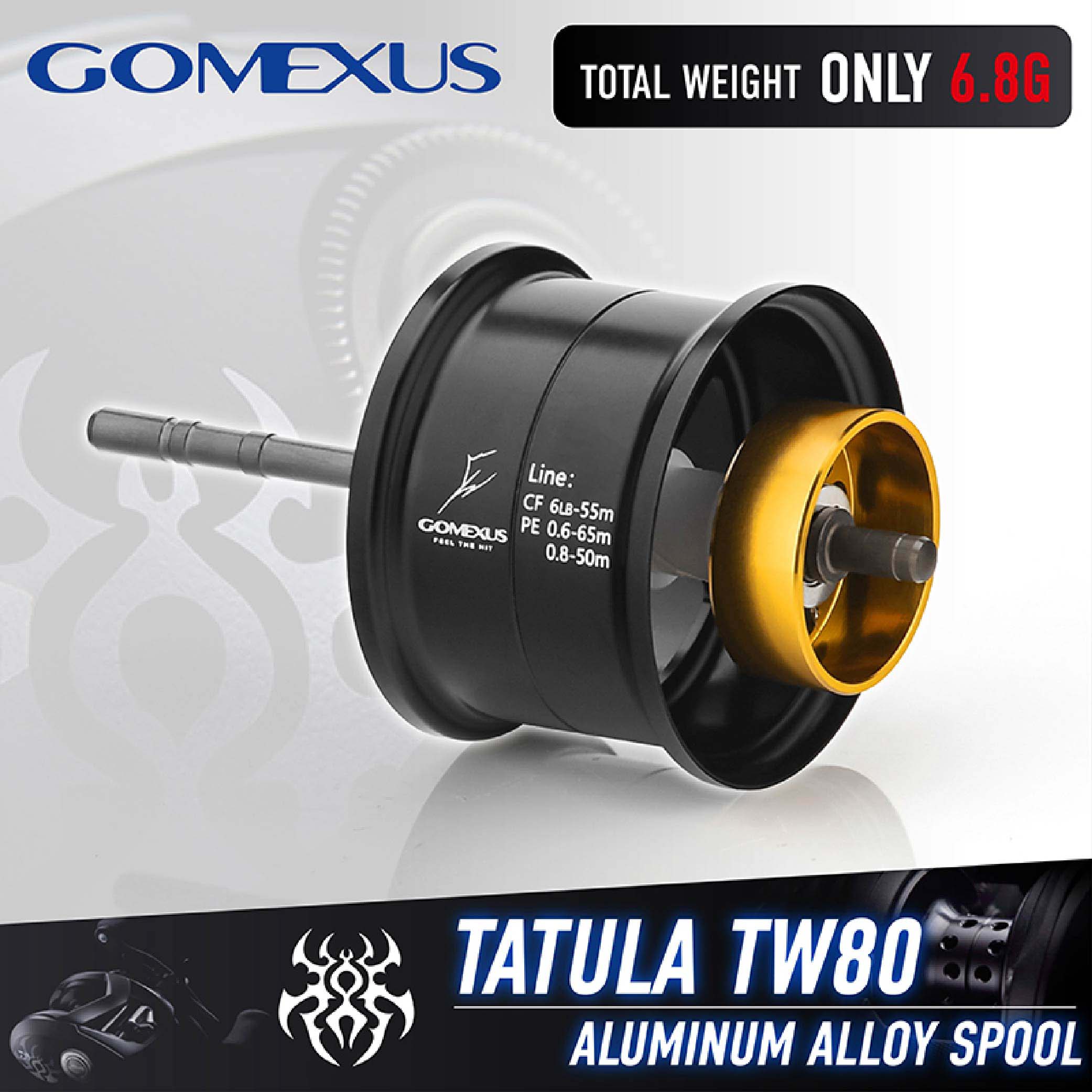 Gomexus 改裝線杯可裝Daiwa Tatula TW 80 淺線杯鋁合金材質路亞