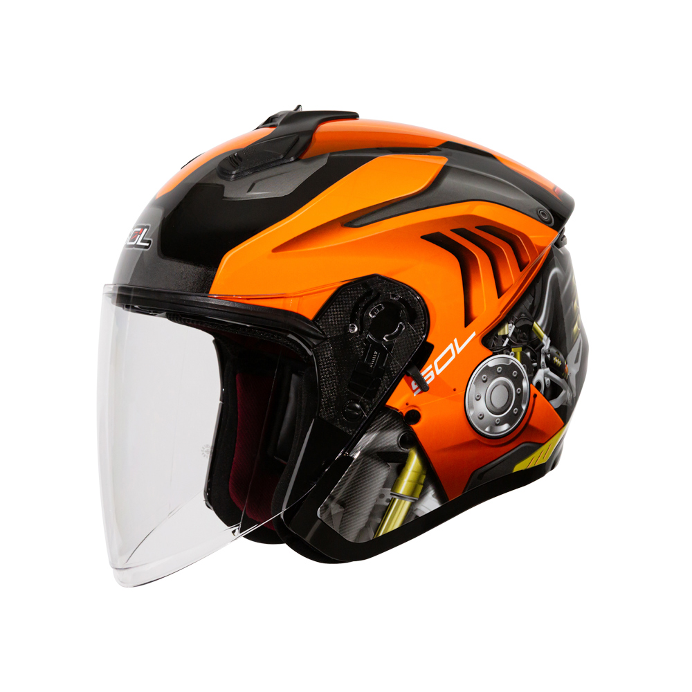 小資首選】SO-XP 動力黑橘3/4罩安全帽