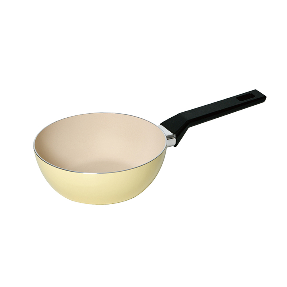 樂扣樂扣春日黃陶瓷不沾IH炒鍋/18cm(CAW1854IH)