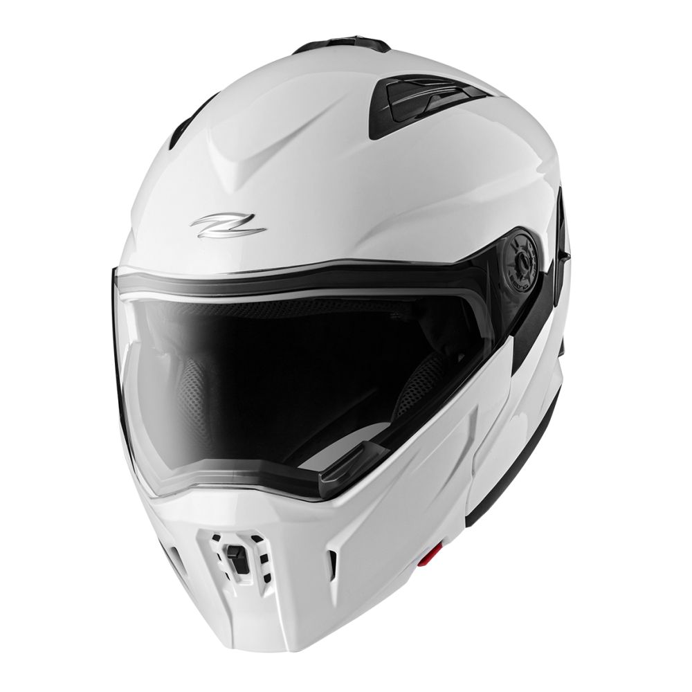 可全罩可半罩】ZEUS ZS-613H 素色白複合式安全帽(內藏墨鏡)【附面甲