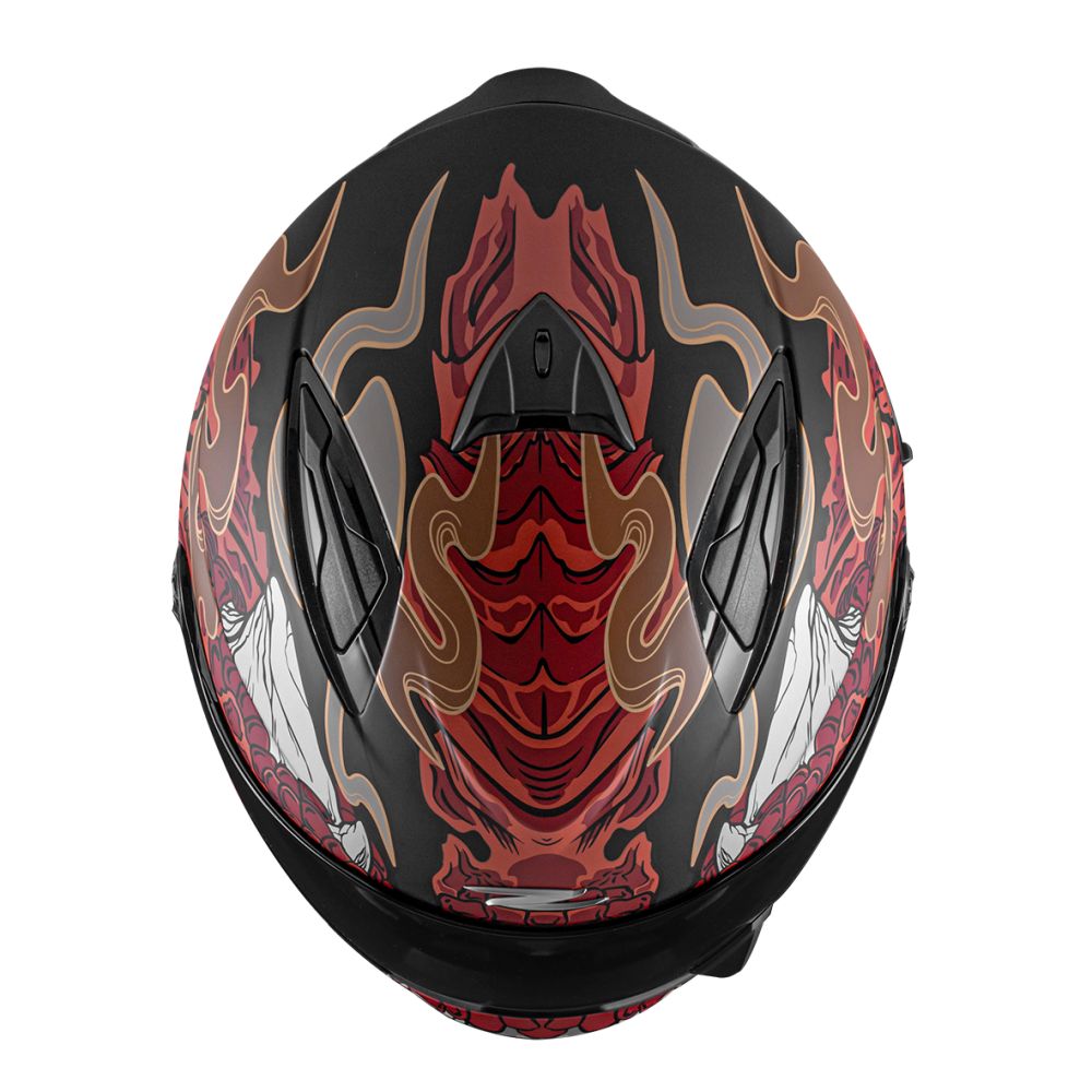 可全罩可半罩】ZEUS ZS-613H AJ48 獸消光黑紅複合式安全帽(內藏墨鏡