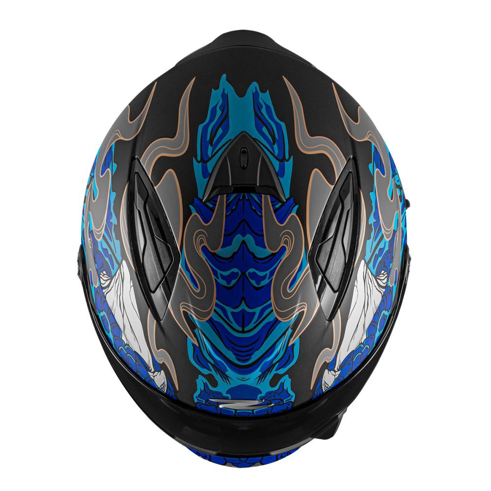 可全罩可半罩】ZEUS ZS-613H AJ48 獸消光黑藍複合式安全帽(內藏墨鏡