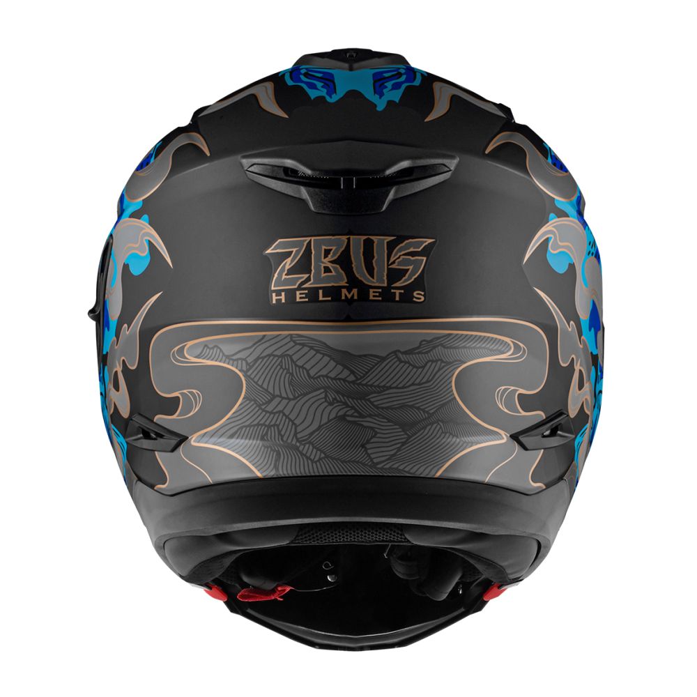 可全罩可半罩】ZEUS ZS-613H AJ48 獸消光黑藍複合式安全帽(內藏墨鏡