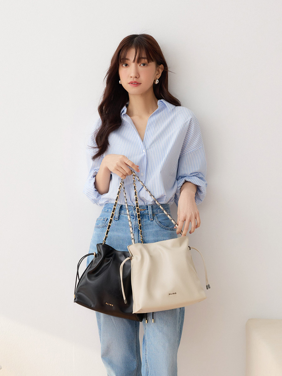 送料込★S’AIME★2WAY抓皺束口流浪包 (S)★巾着型ショルダーBAG S'AIME 2WAY抓皺束口流浪包｜ S'AIME東京企劃