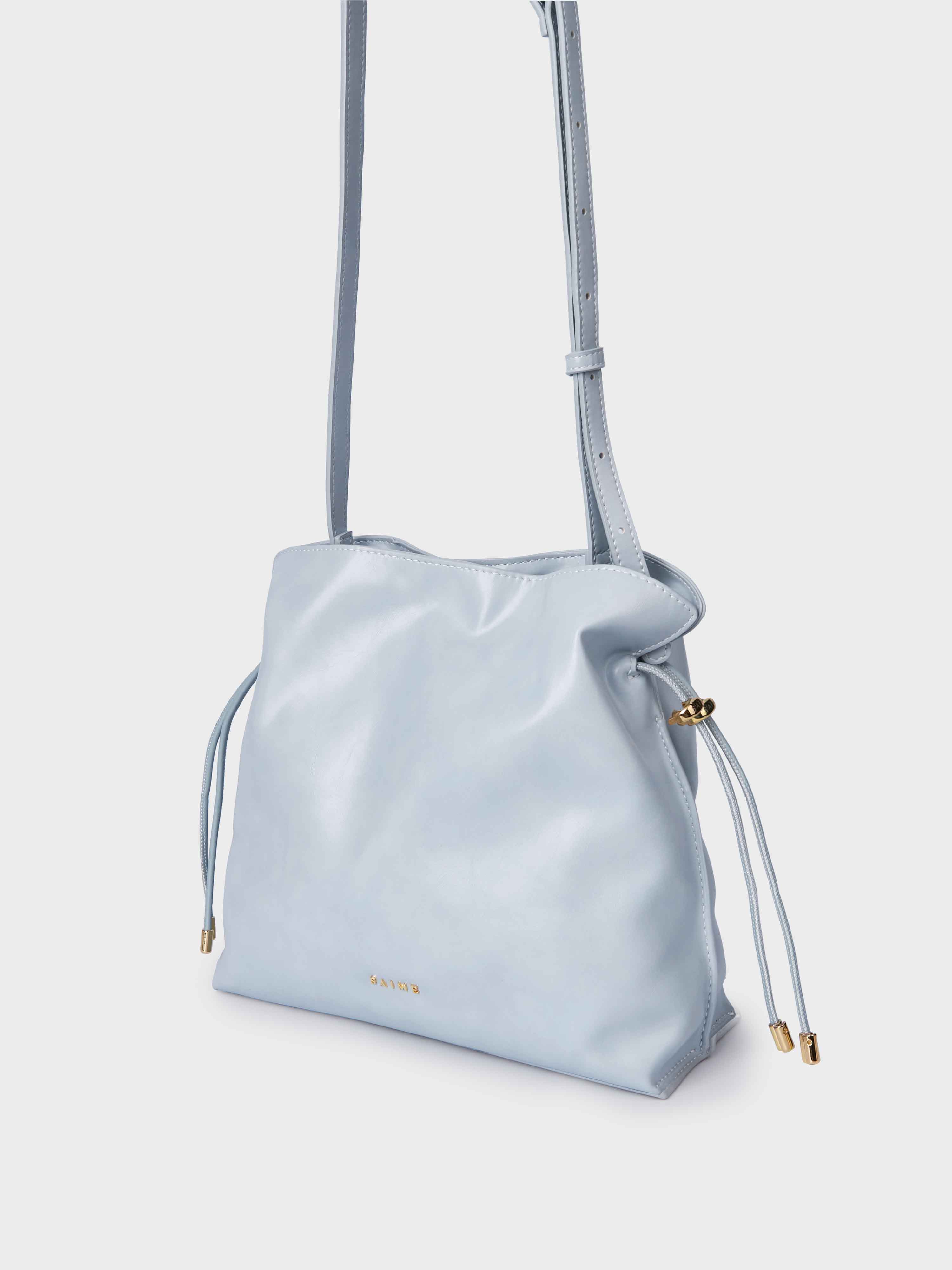 ★S'AIME 2WAY抓皺束口流浪包 巾着型 ショルダーバック/送料込 ☆S'AIME 2WAY抓皺束口流浪包 巾着型 ショルダーバック/送料込