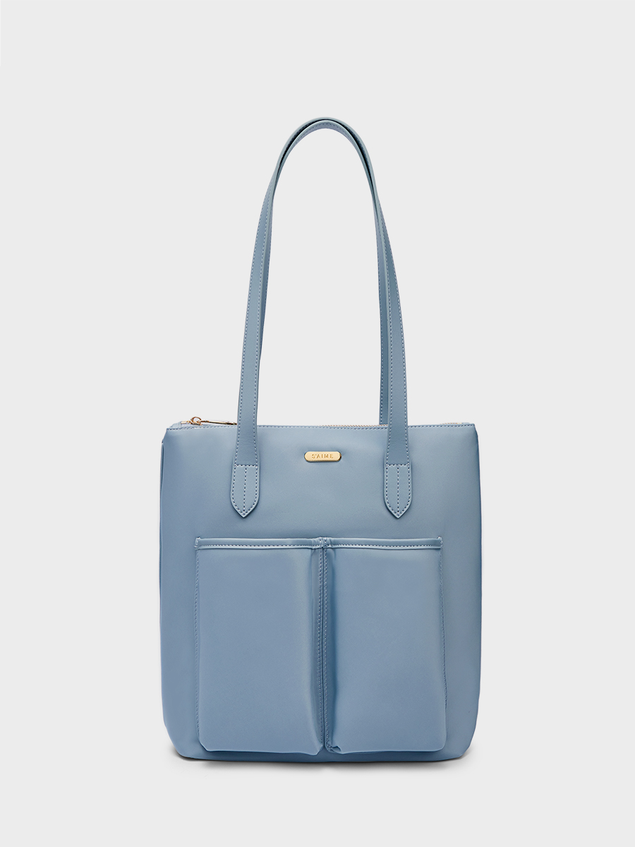 ■S'AIME■單肩尼龍A4包(附小圓零錢包)ショルダーバッグ/送料込 S'AIME 尼龍雙口袋A4托特包｜ S'AIME東京企劃