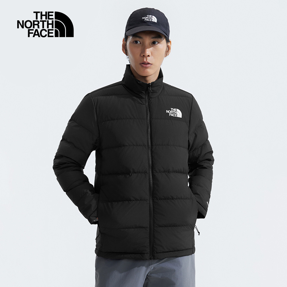 The North Face北面男款黑色Gore-Tex防水防風透氣保暖連帽羽絨內裡三合